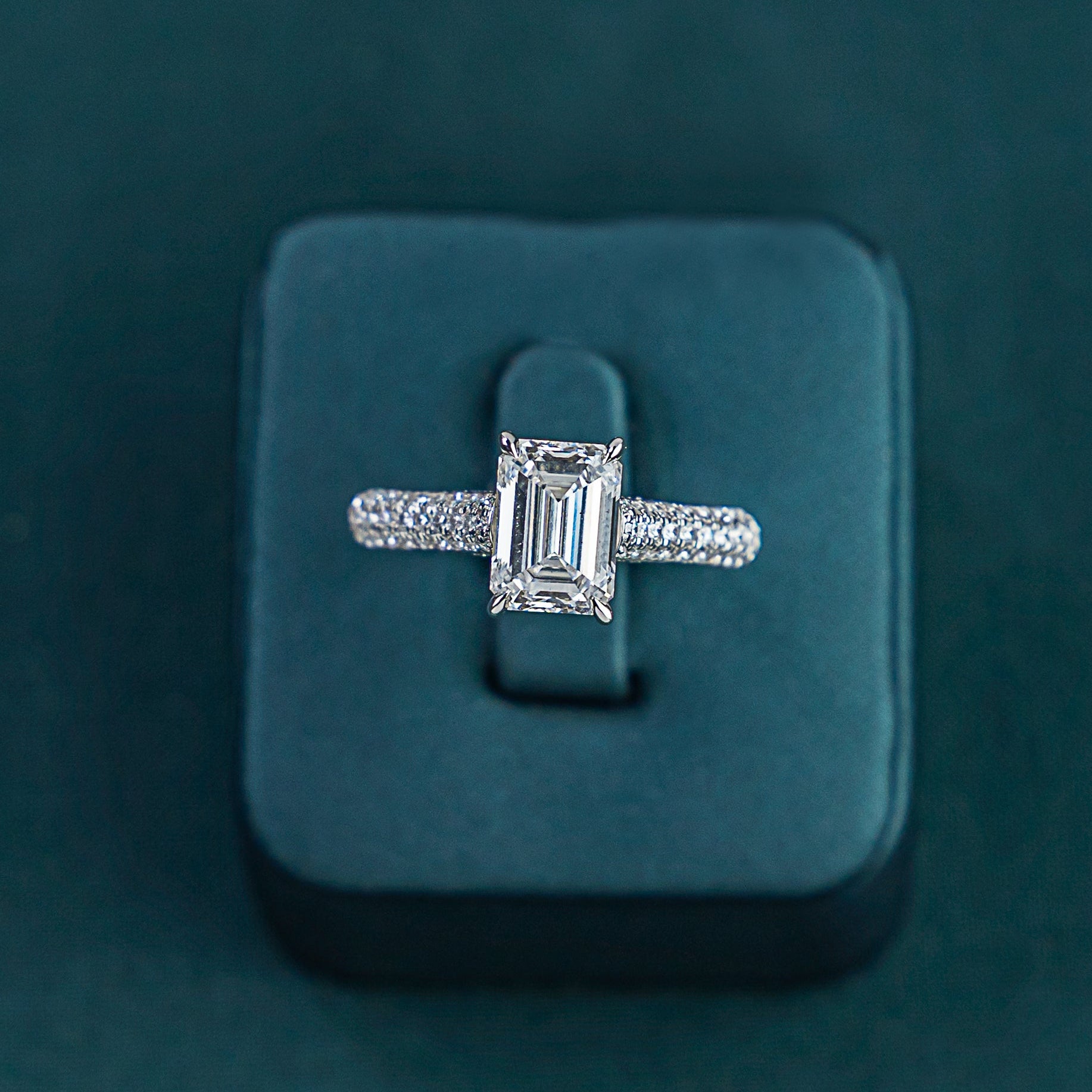 The Crown Emerald Pave Ring