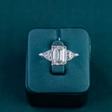 Classic Emerald Trillion Trilogy Ring