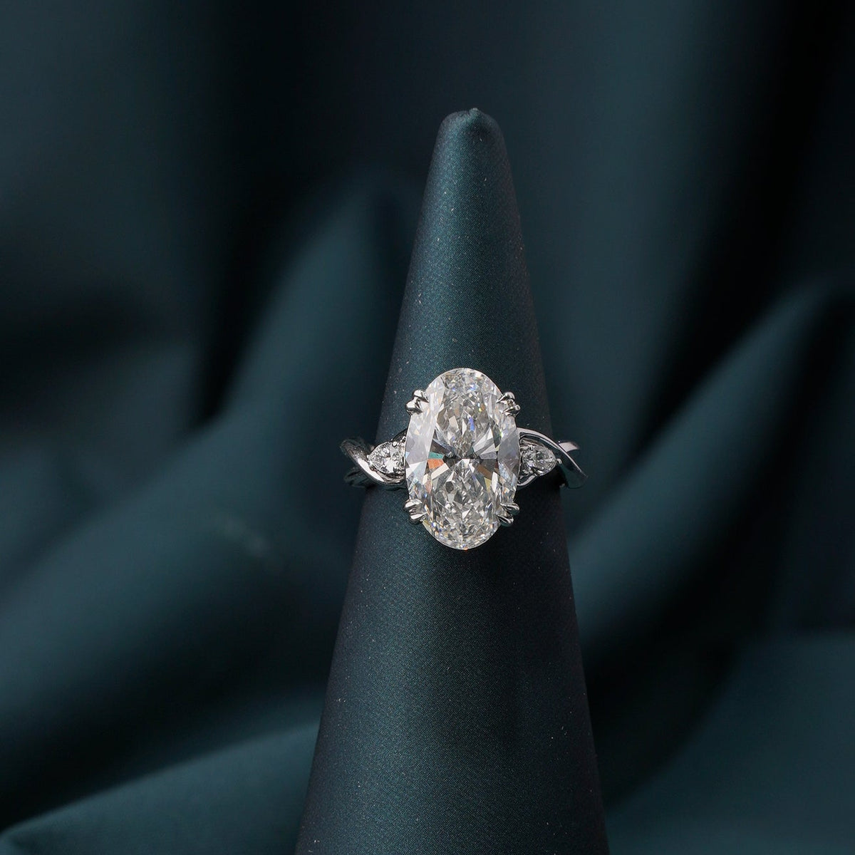 Oval-Pear Twisted Trilogy Ring