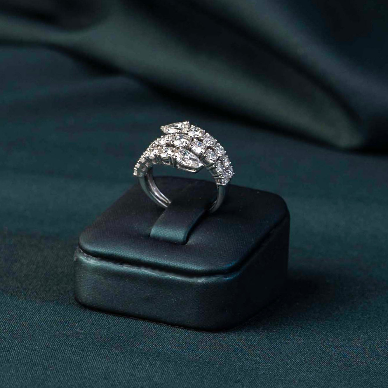 Bernadine Pear Bypass Ring