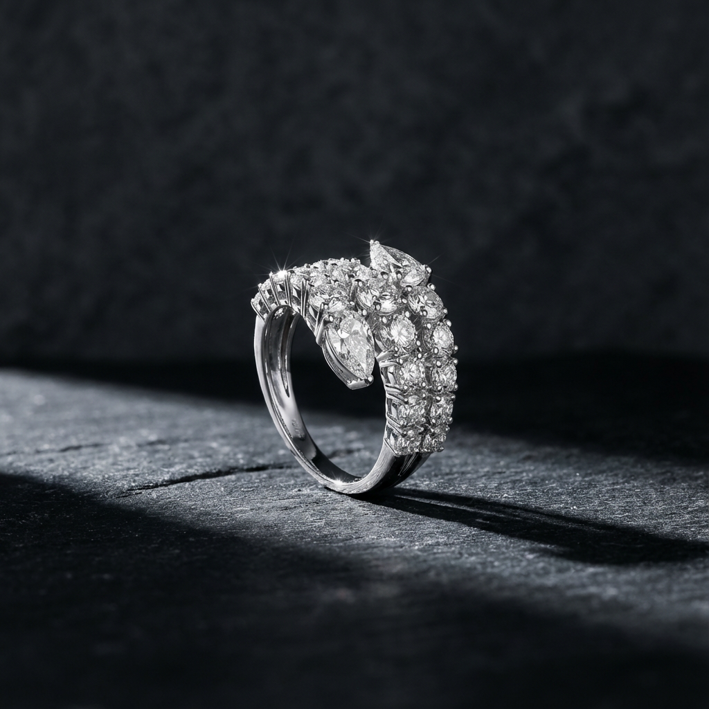 Bernadine Pear Bypass Ring