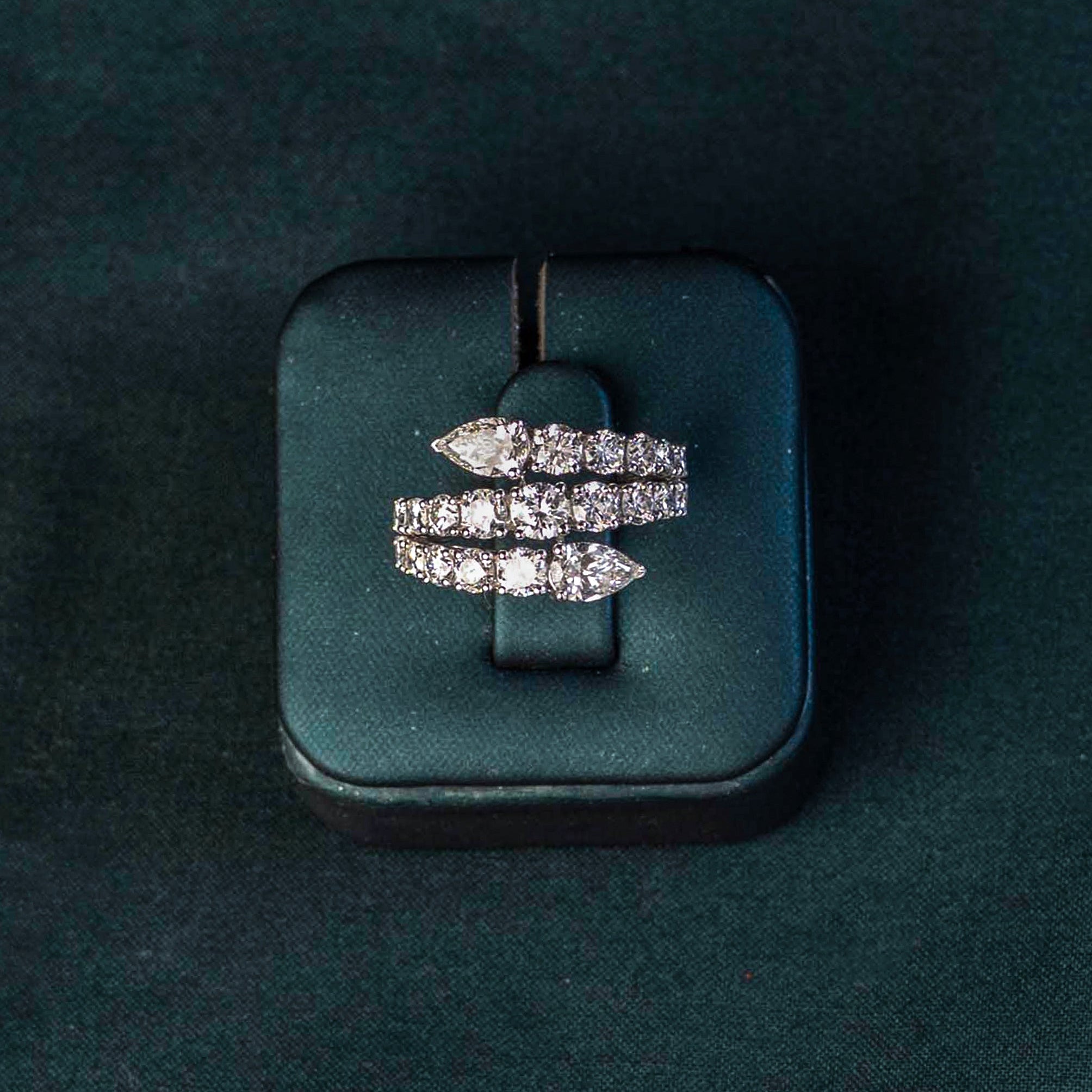 Bernadine Pear Bypass Ring