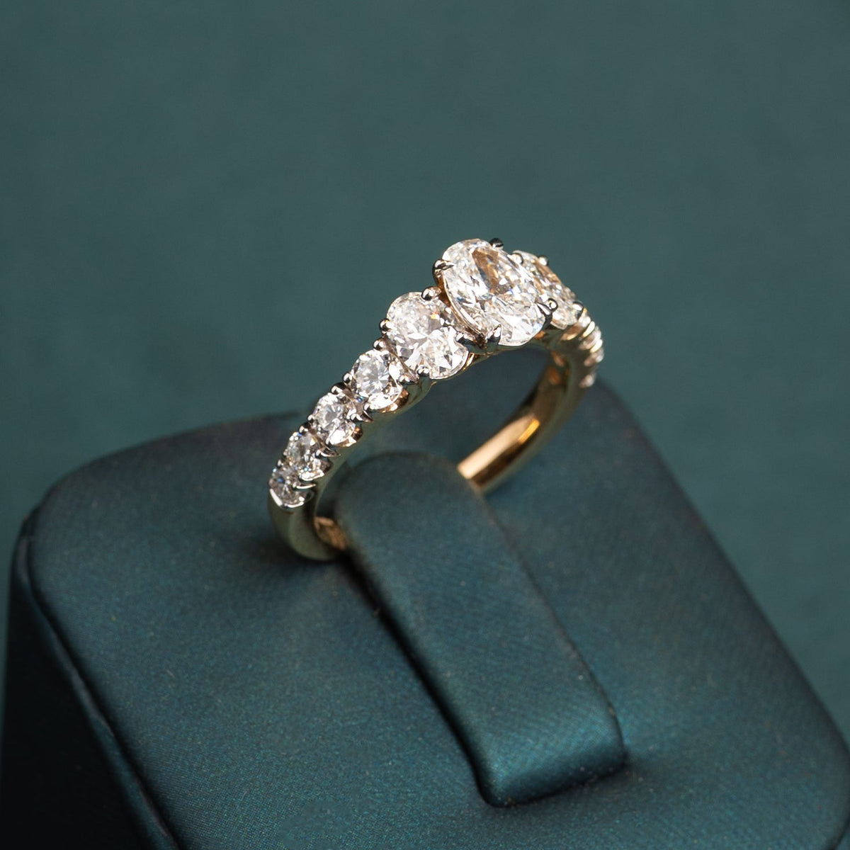 Renee Oval Three-Stone Ring