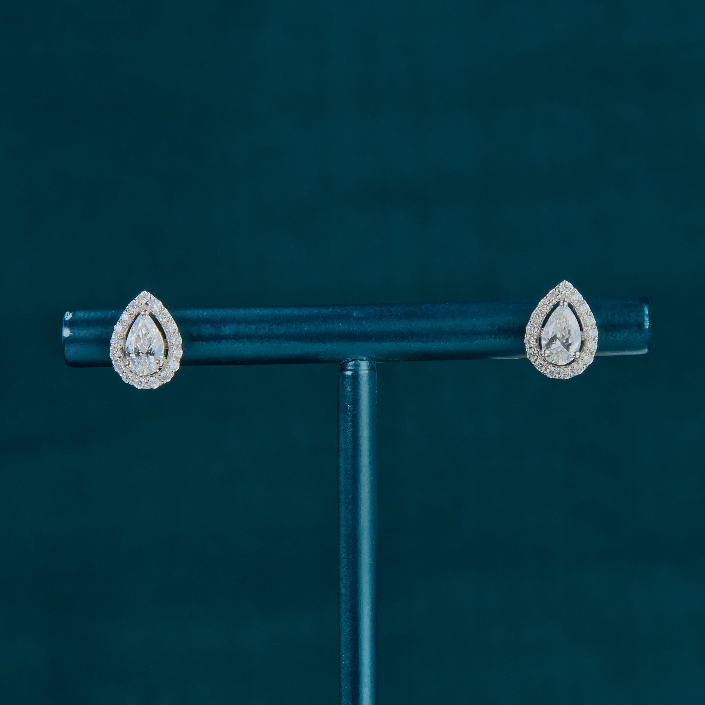 Royal Pear Halo Studs