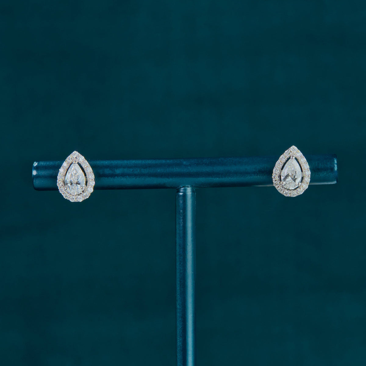 Royal Pear Halo Studs