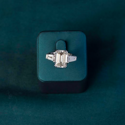 Classic Emerald- Baguette Trilogy Ring