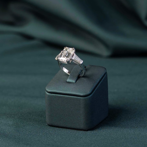 Classic Emerald- Baguette Trilogy Ring