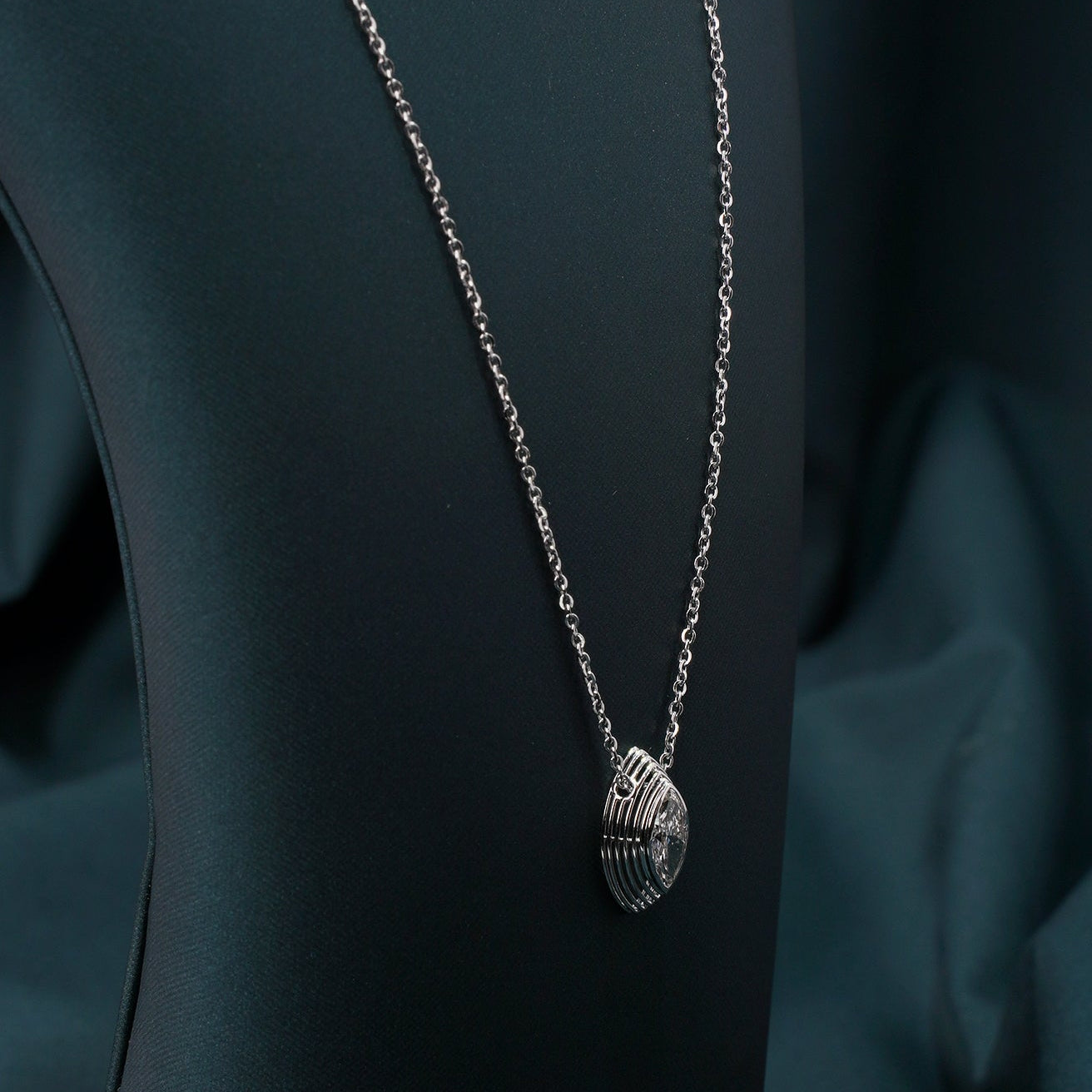 Stria Contour Marquise Pendant