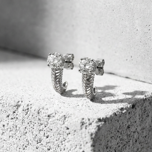 Stria Flow Round Brilliant Hoops 896