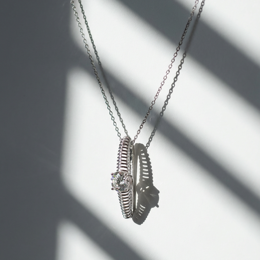 Stria Flow Round Brilliant Pendant