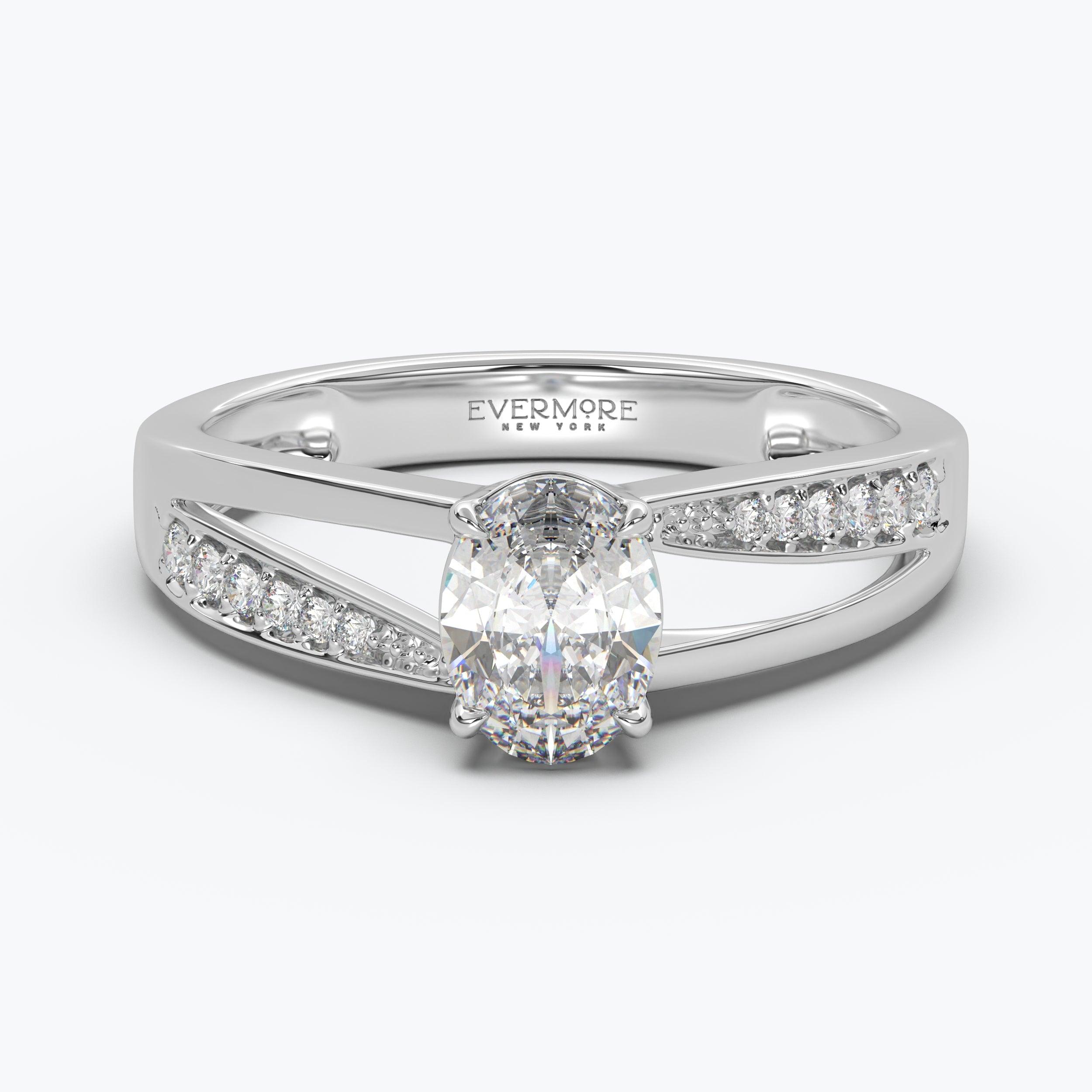 The Duet Oval Cut - White Gold / 0.5 ct - Evermore Diamonds