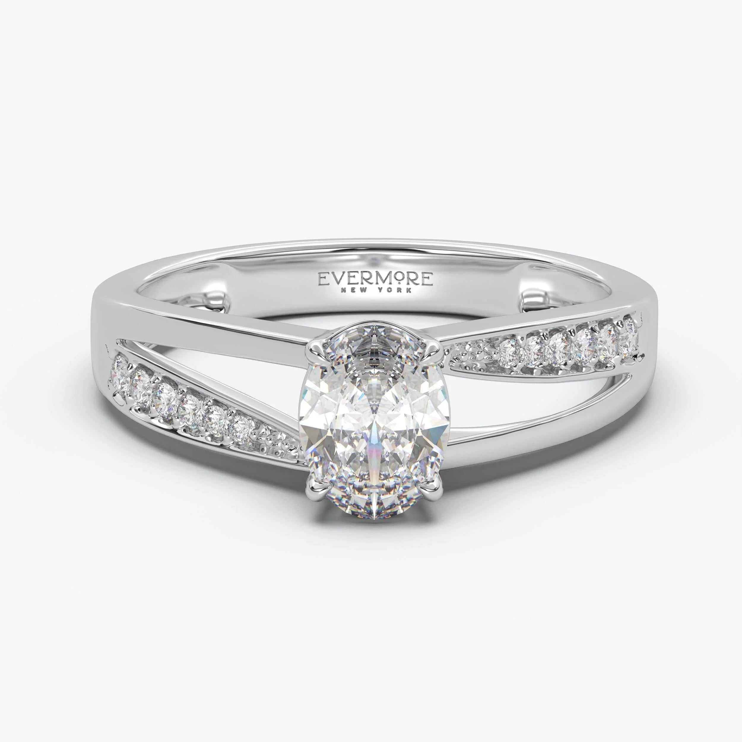 Duet Oval Split Pave Ring