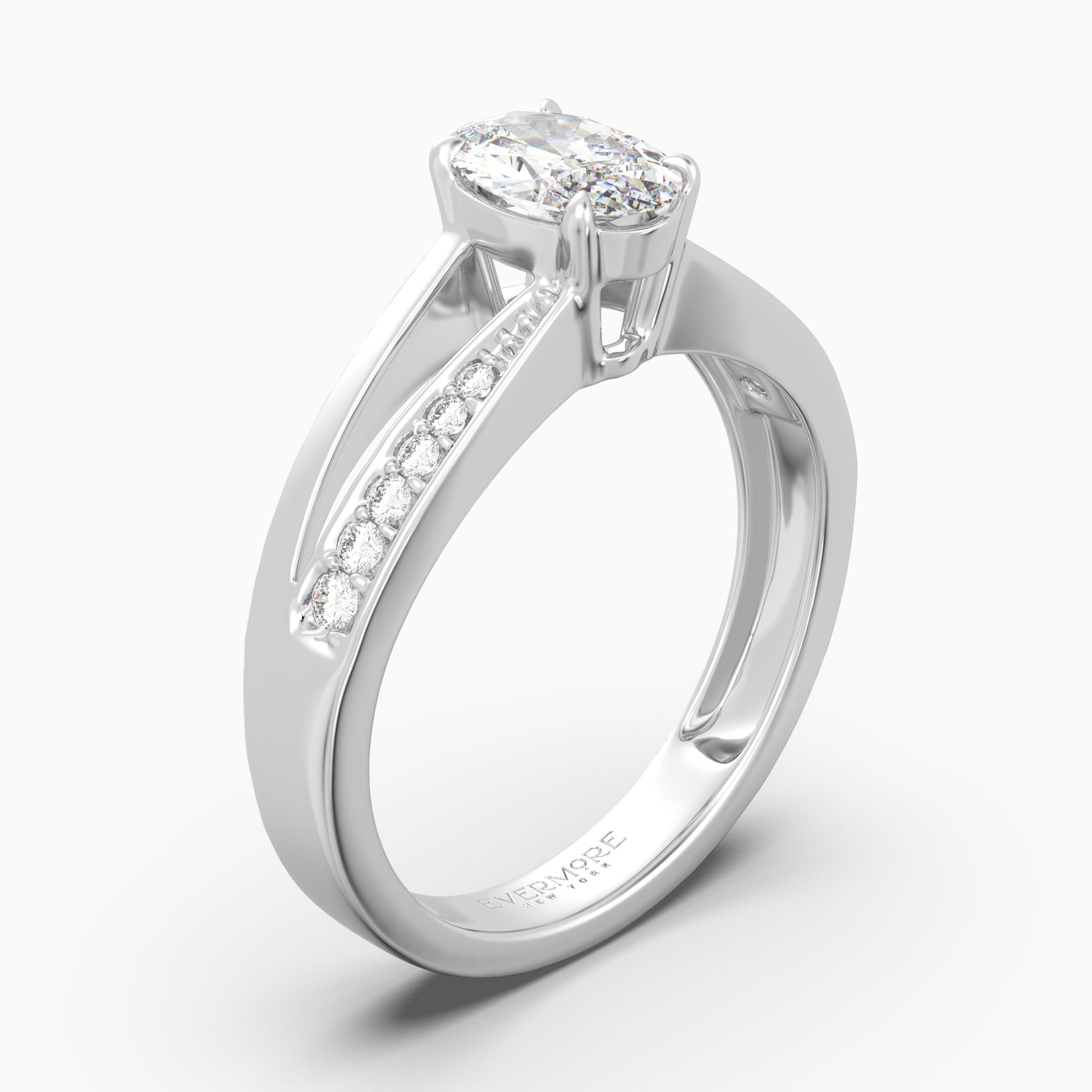 The Duet Oval Cut - White Gold / 0.5 ct - Evermore Diamonds