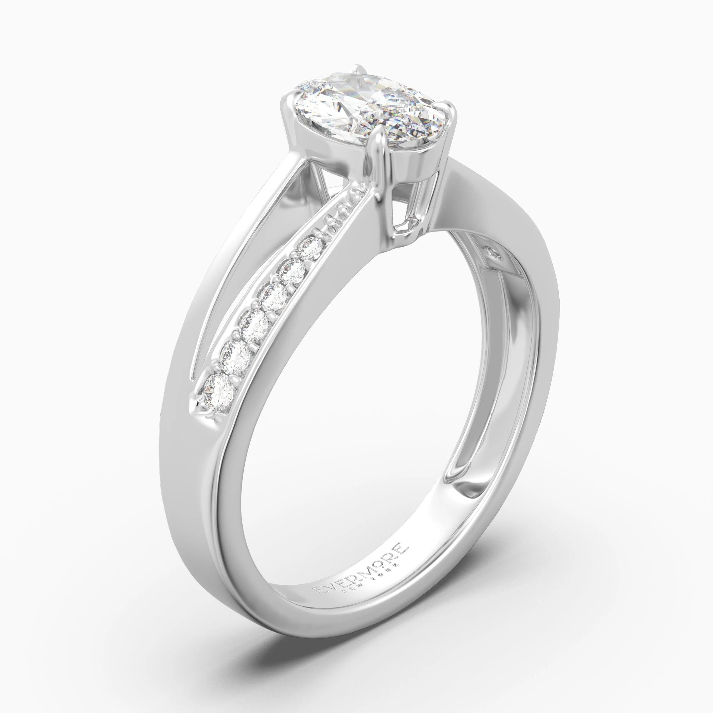 Duet Oval Split Pave Ring
