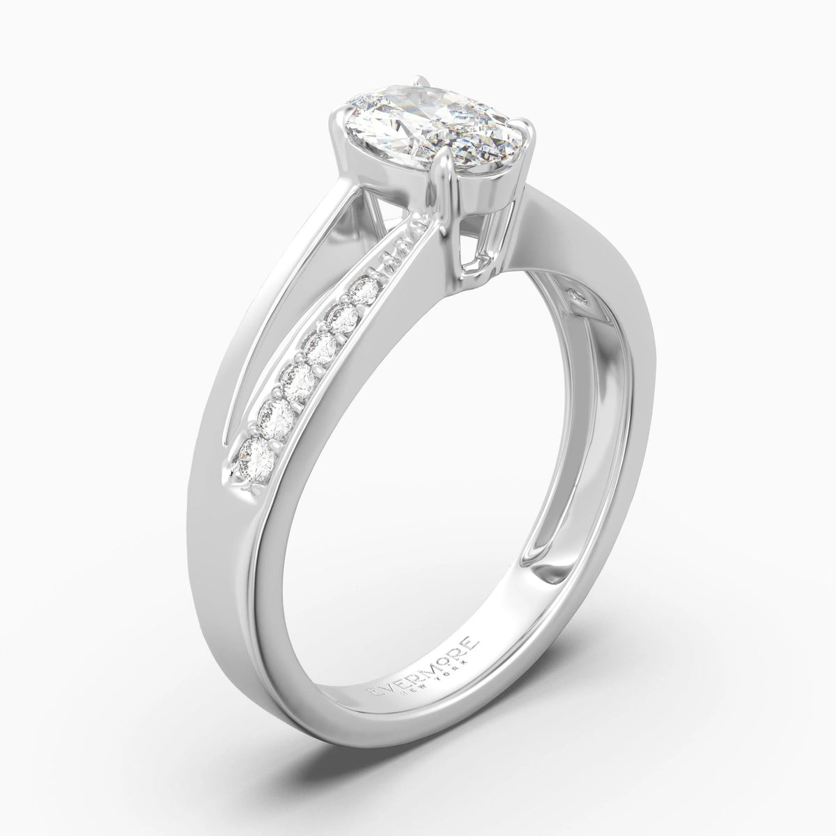Duet Oval Split Pave Ring