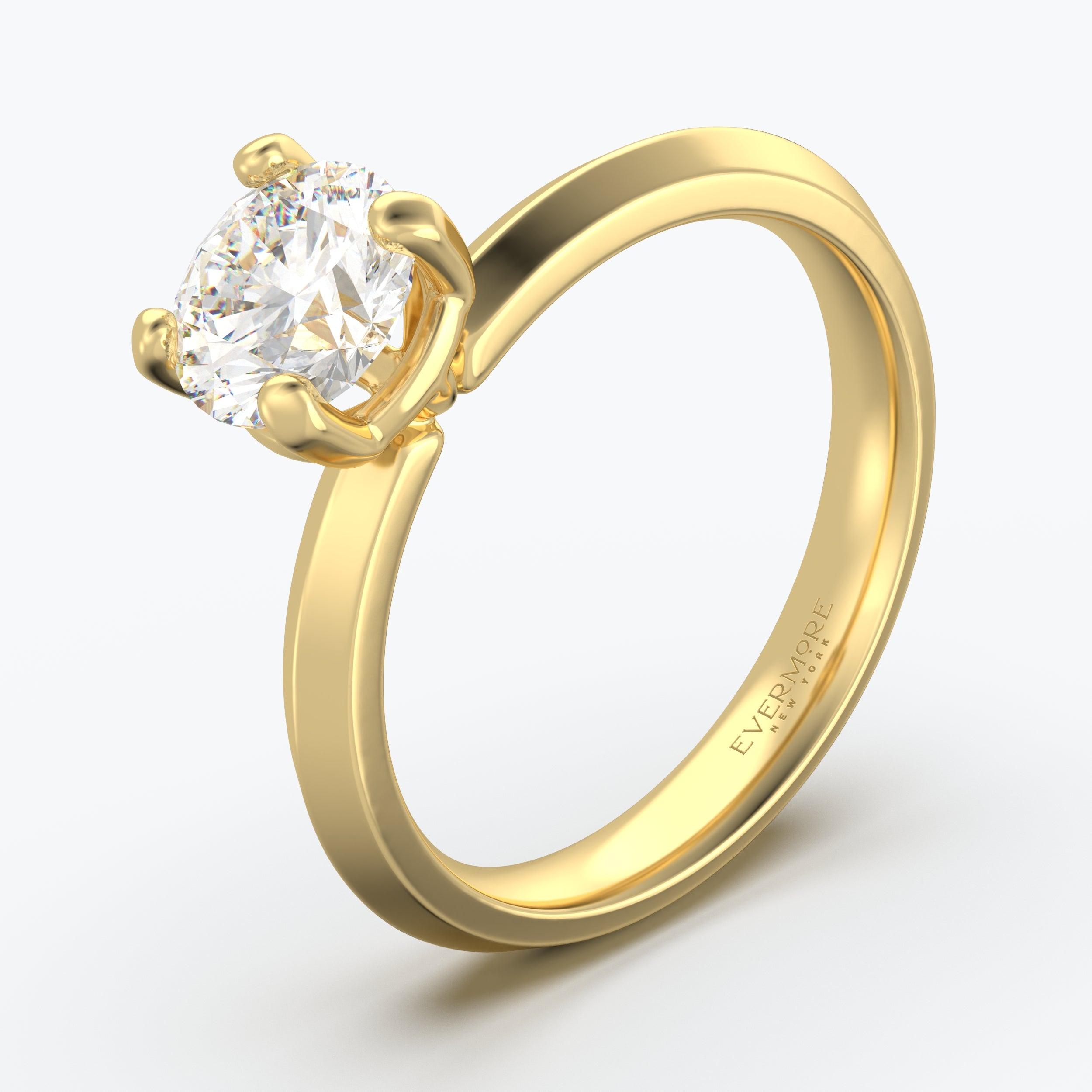 The Elegante Round Brilliant - Yellow Gold / 0.5 ct - Evermore Diamonds