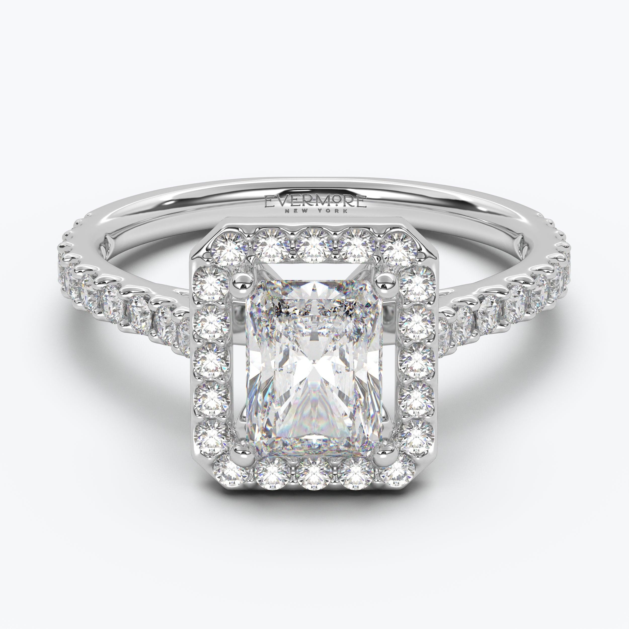 The Gabriel Radiant Cut Halo - White Gold / 0.5 ct - Evermore Diamonds