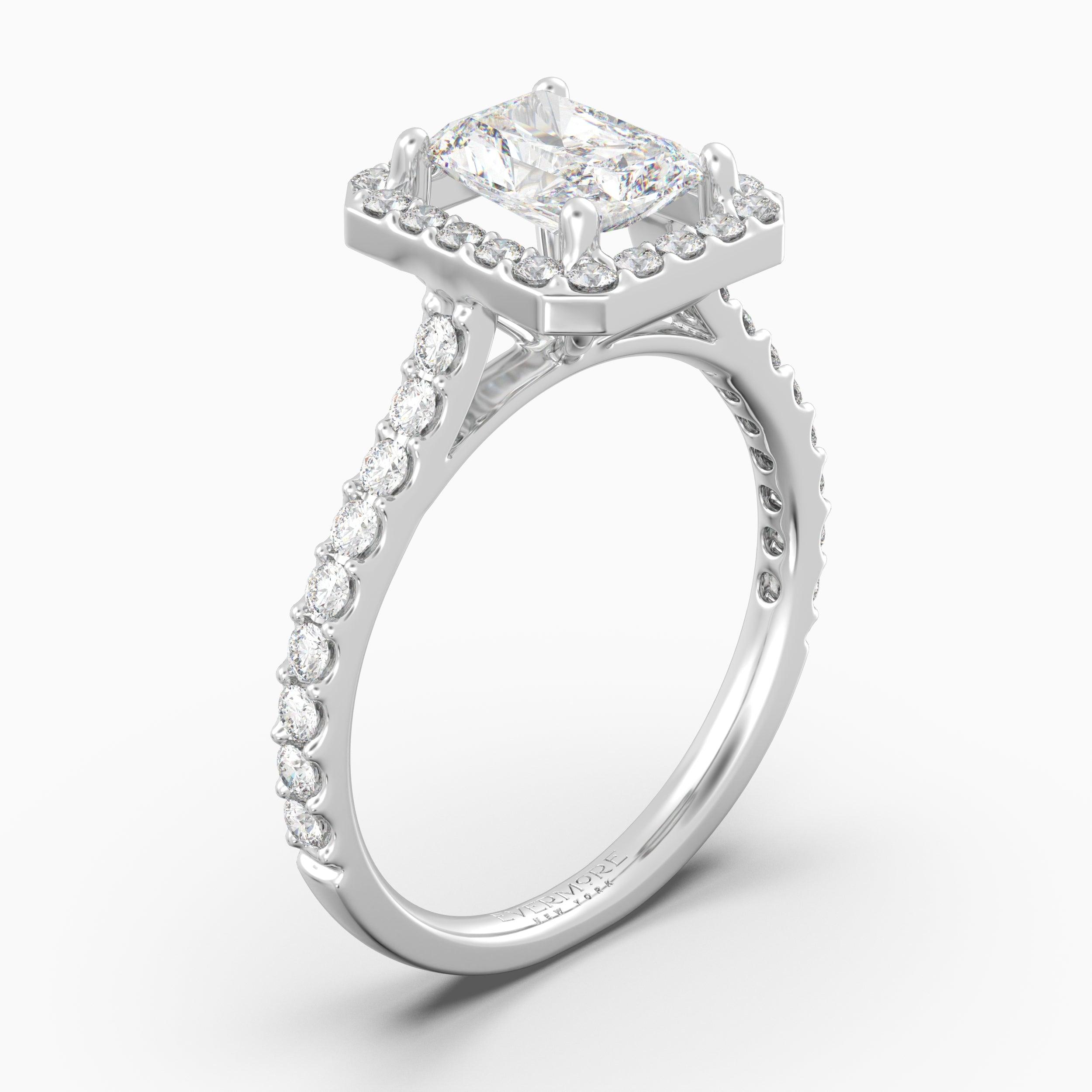 The Gabriel Radiant Cut Halo - White Gold / 0.5 ct - Evermore Diamonds