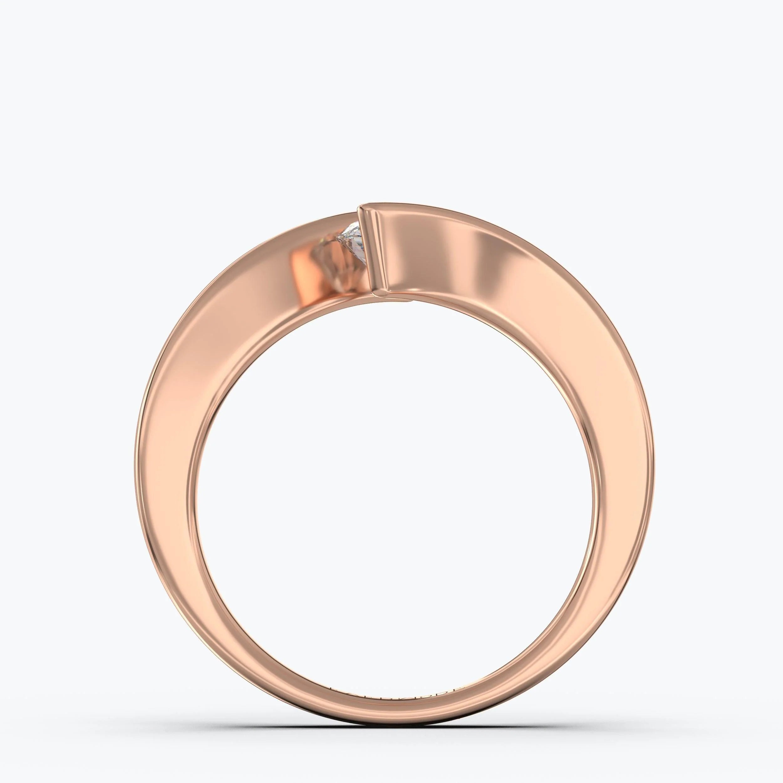 Swerve Round Brilliant Twisted Ring