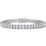 Emerald Cut Vertical Diamond Tennis Bracelet