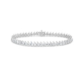 Pear Cut Angular Diamond Tennis Bracelet