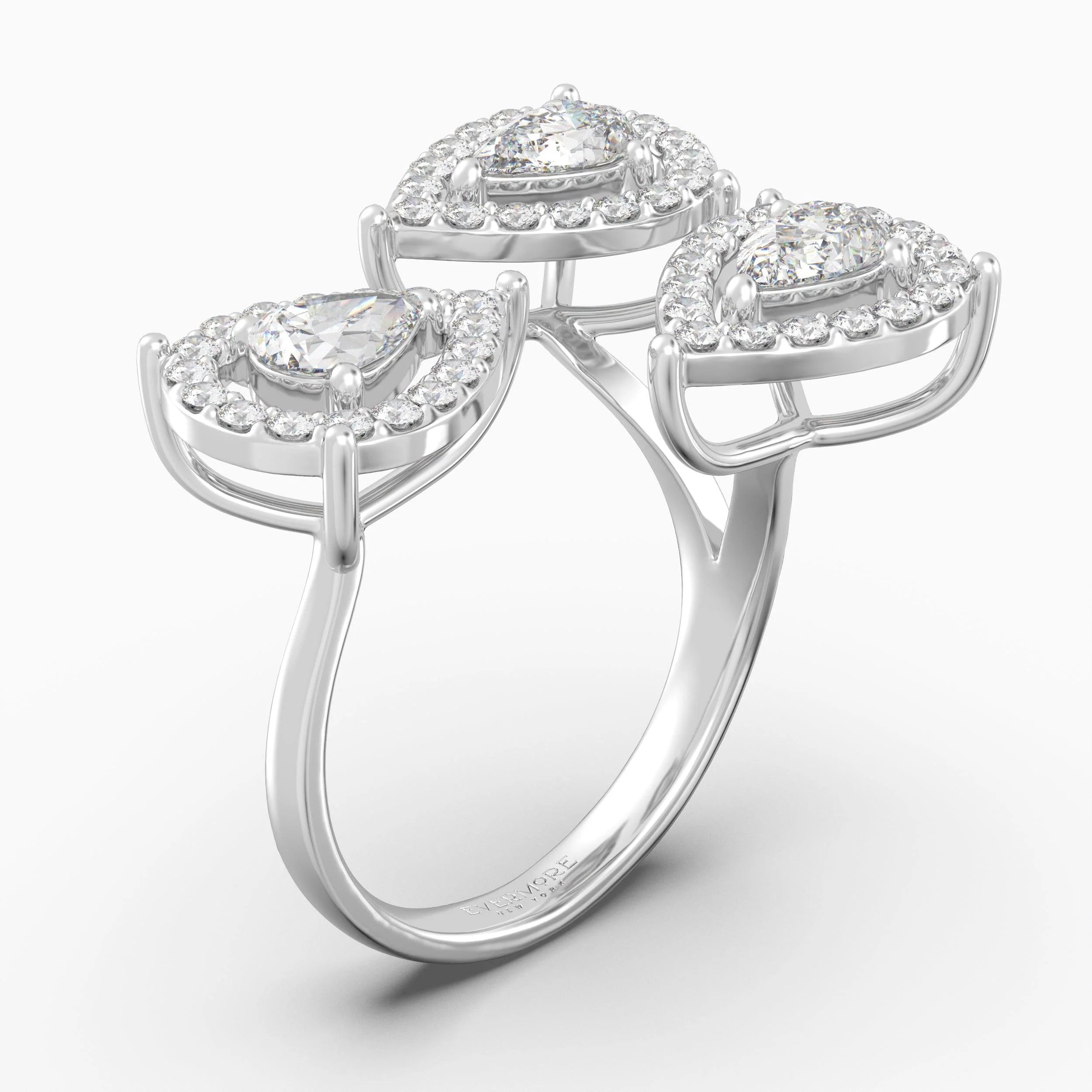 The Emory Pear Cut Halo Ring