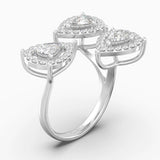 The Emory Pear Cut Halo Ring