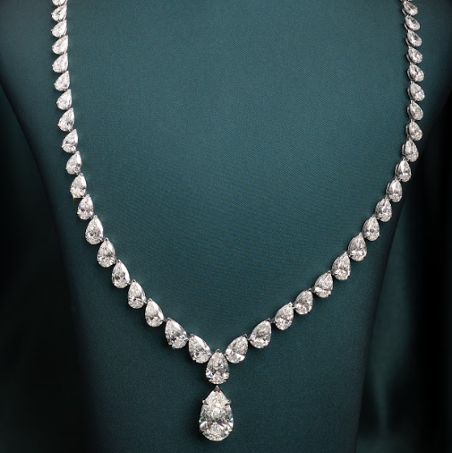 Beatrix Pear Tennis Necklace