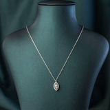 Classic Marquise Halo Solitaire Pendant