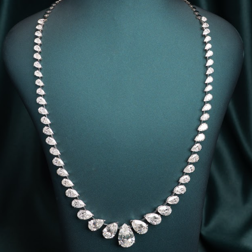 Sylvie Pear Tennis Necklace