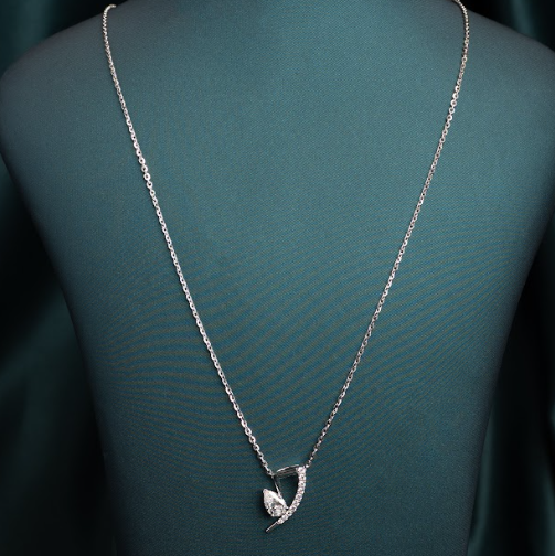 Cleo Pear Halo Pendant
