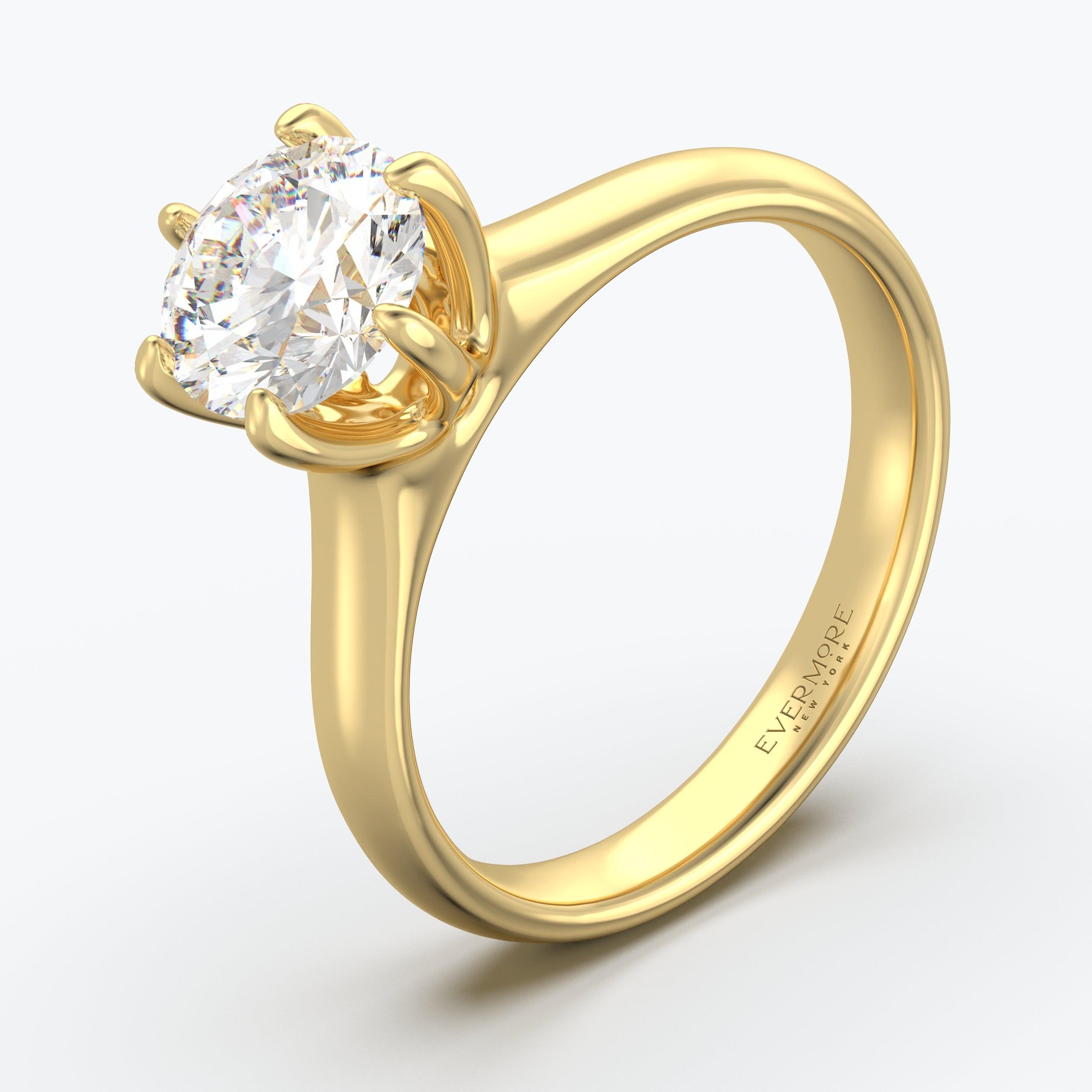 The Alto Round Brilliant - Yellow Gold / 0.5 ct - Evermore Diamonds