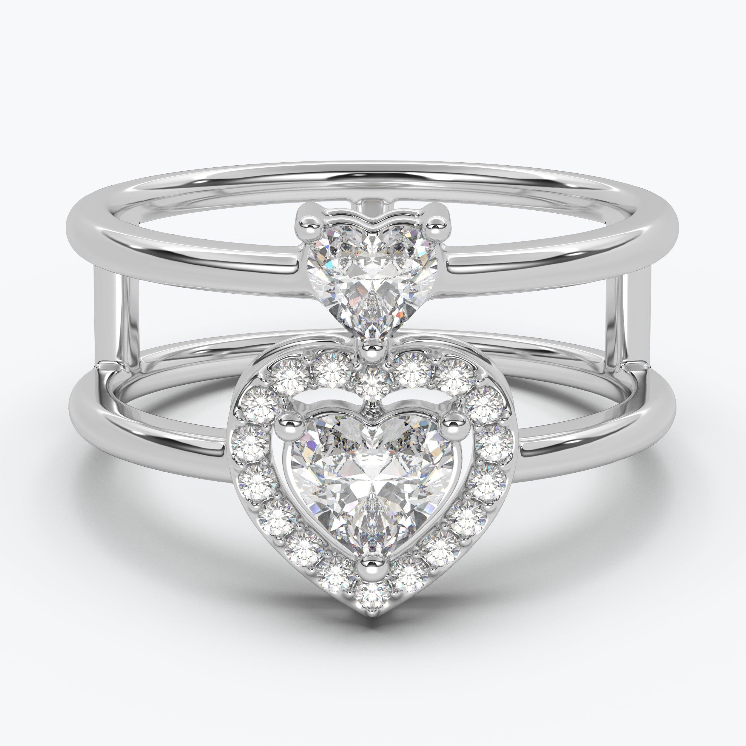 The Binary Heart Cut - White Gold / 0.5 ct - Evermore Diamonds