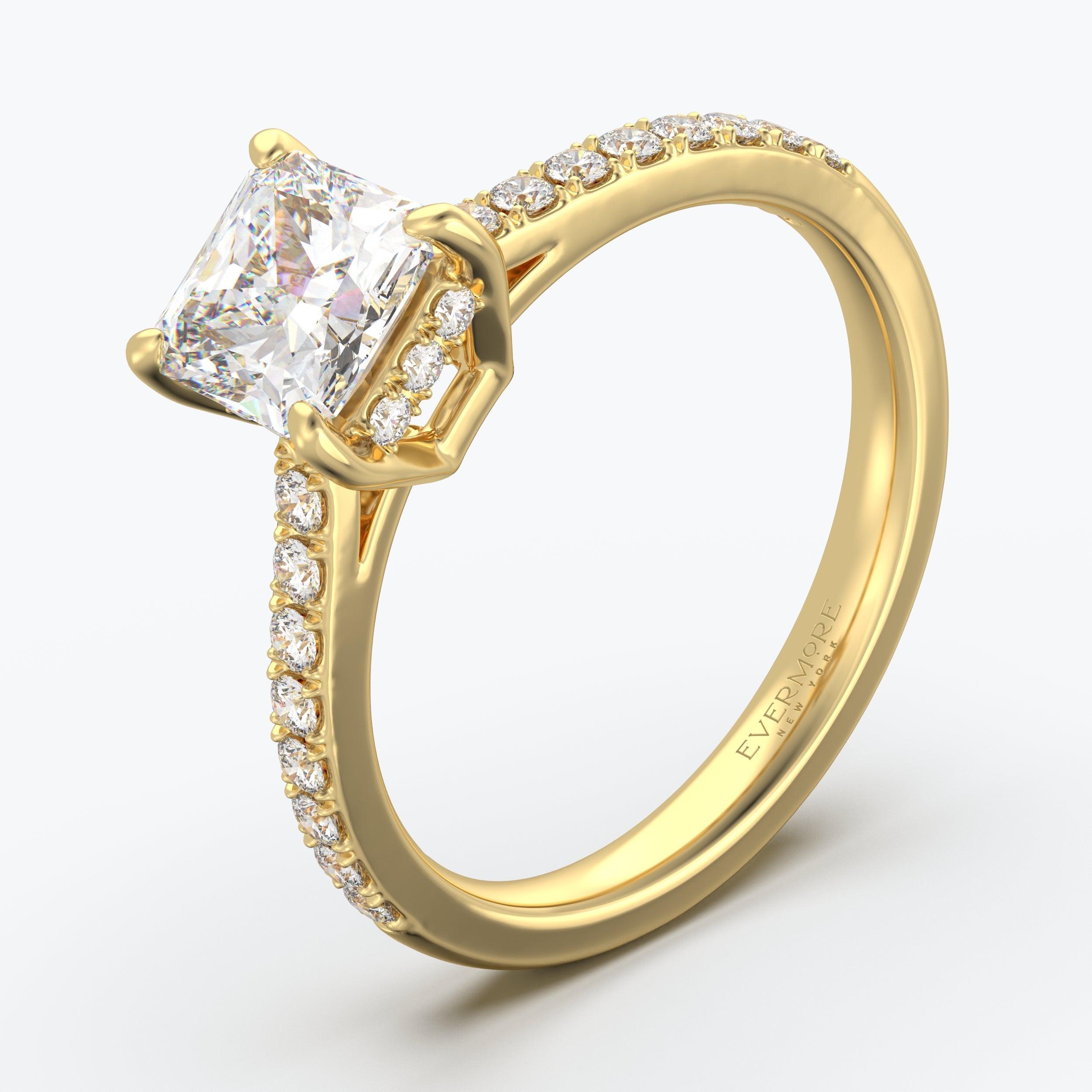 The Crown Princess Cut - Yellow Gold / 0.5 ct - Evermore Diamonds