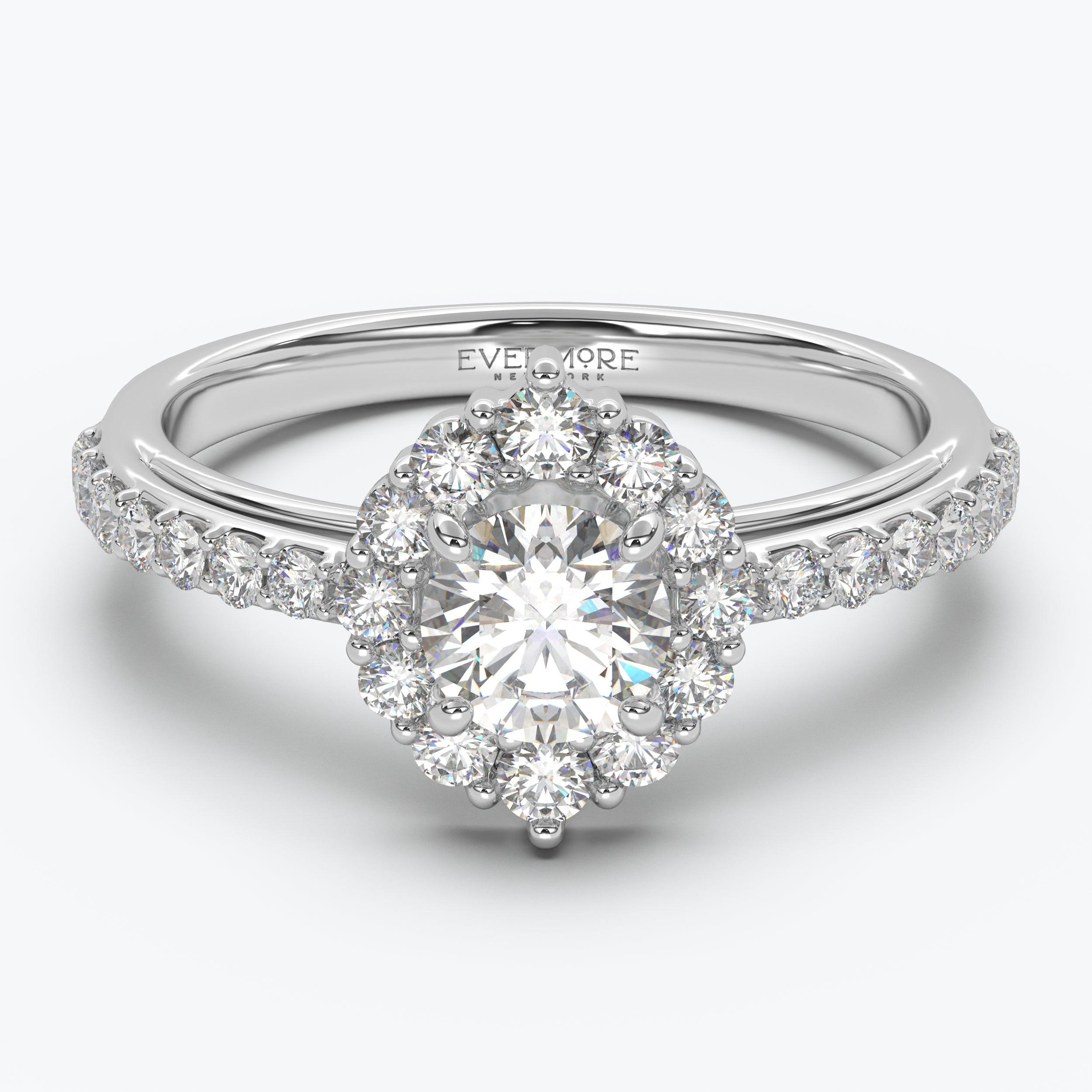 The Cupcake Round Brilliant Halo - White Gold / 0.5 ct - Evermore Diamonds