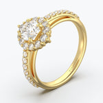 The Cupcake Round Brilliant Halo - Yellow Gold / 0.5 ct - Evermore Diamonds