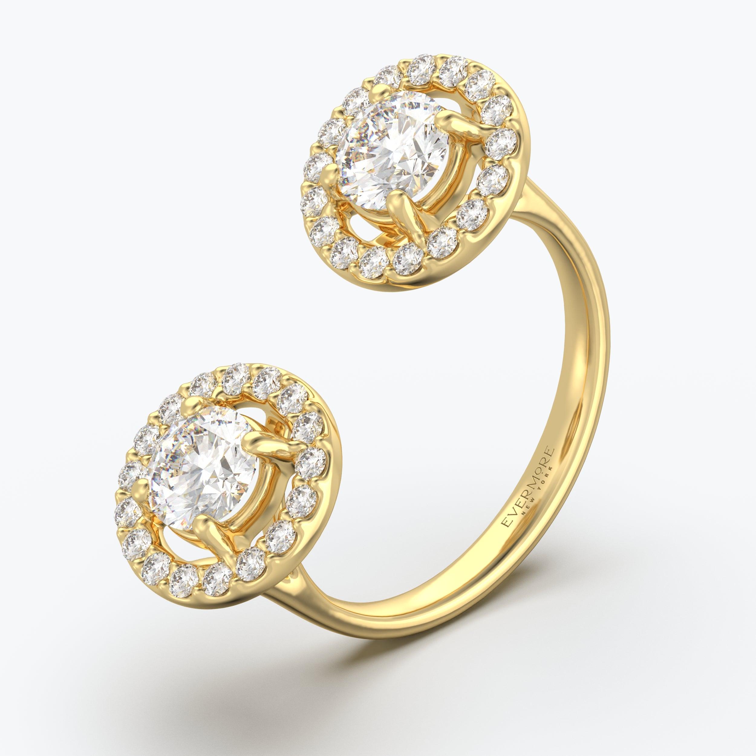 The Dos Round Brilliant - Yellow Gold / 0.5 ct - Evermore Diamonds