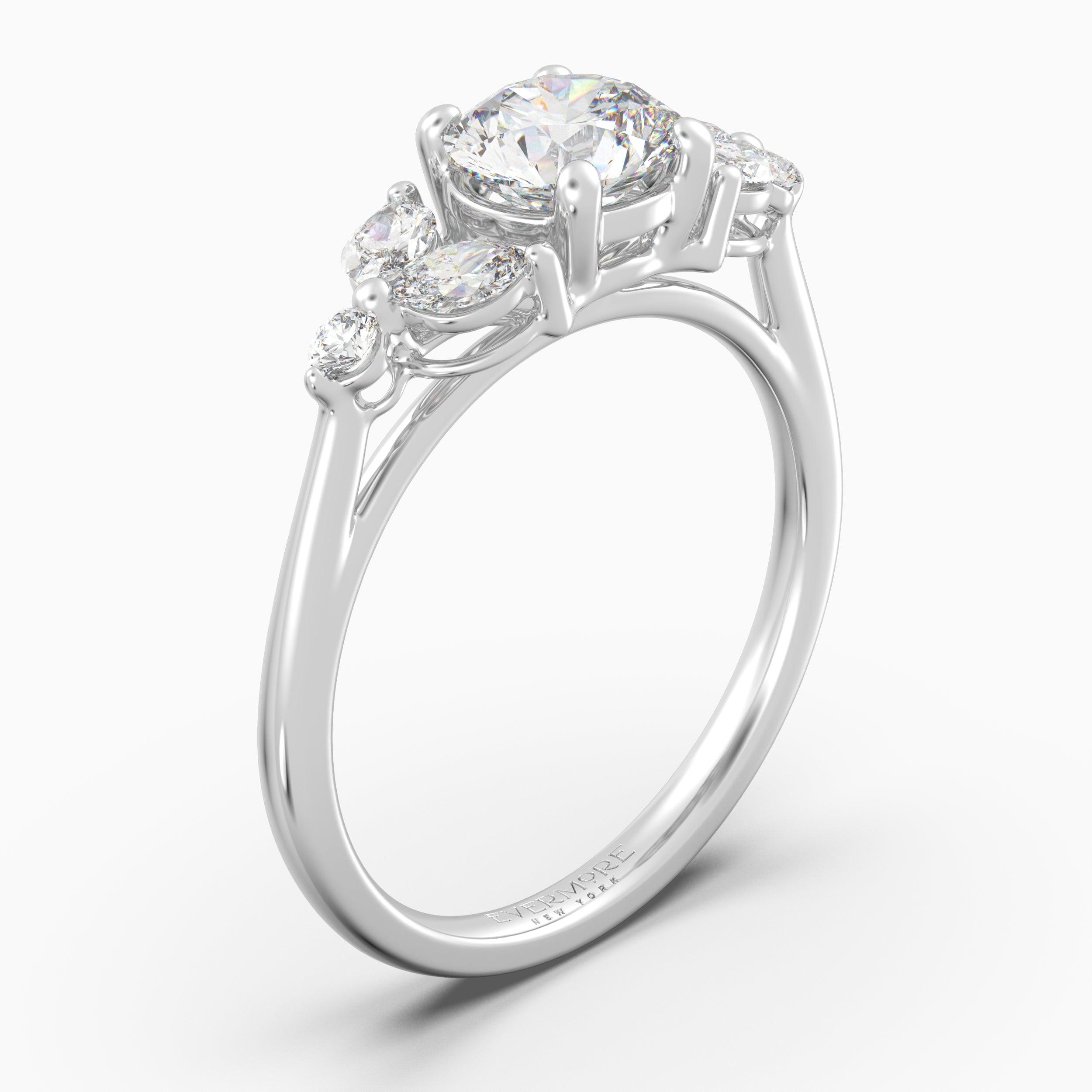 The Embrace Round Brilliant - White Gold / 0.5 ct - Evermore Diamonds