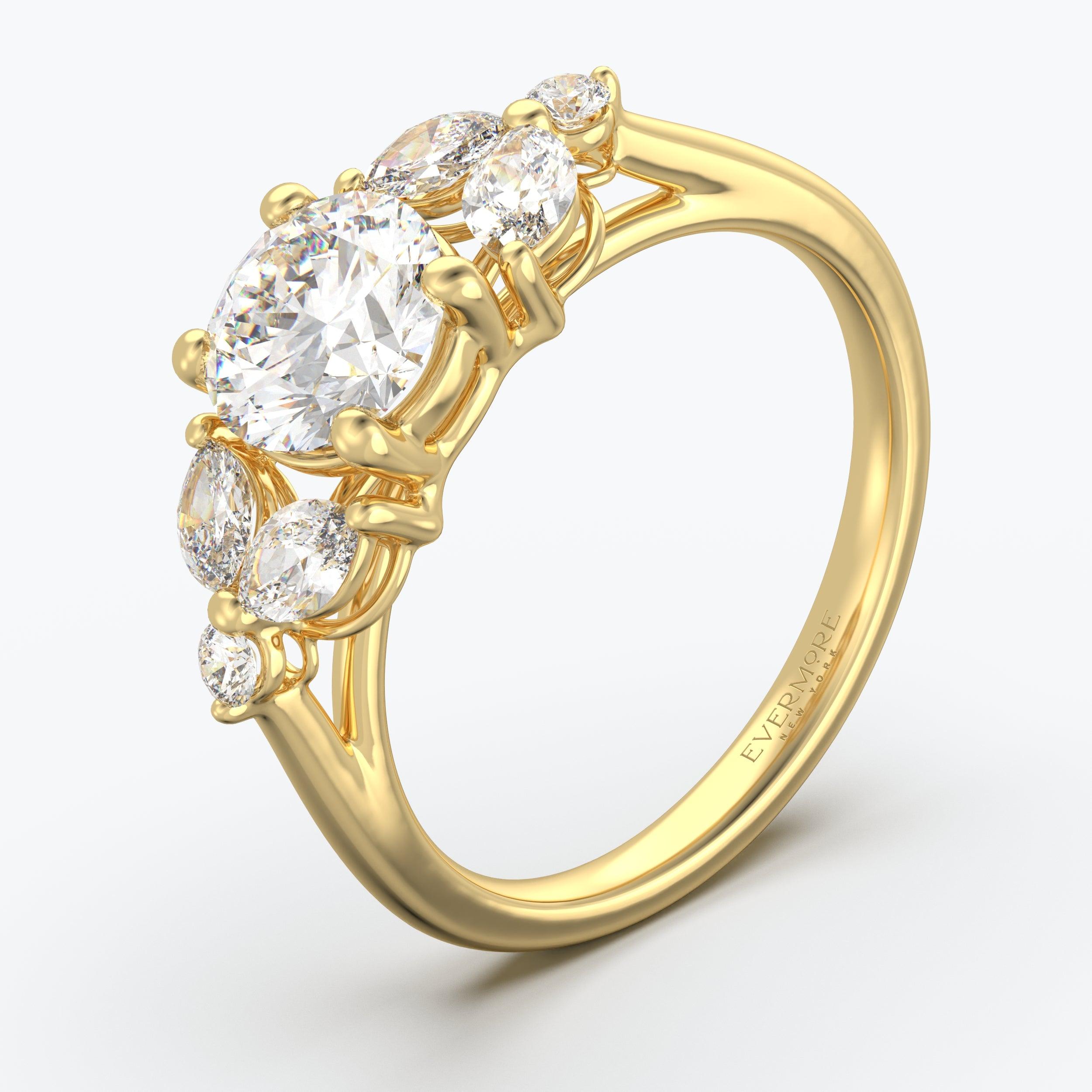 The Embrace Round Brilliant - Yellow Gold / 0.5 ct - Evermore Diamonds