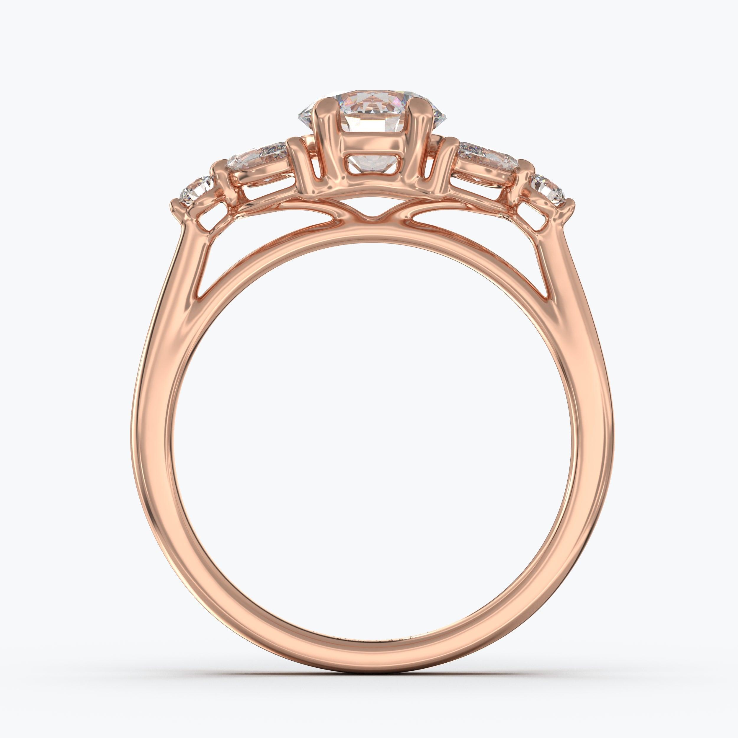 The Embrace Round Brilliant - Rose Gold / 0.5 ct - Evermore Diamonds