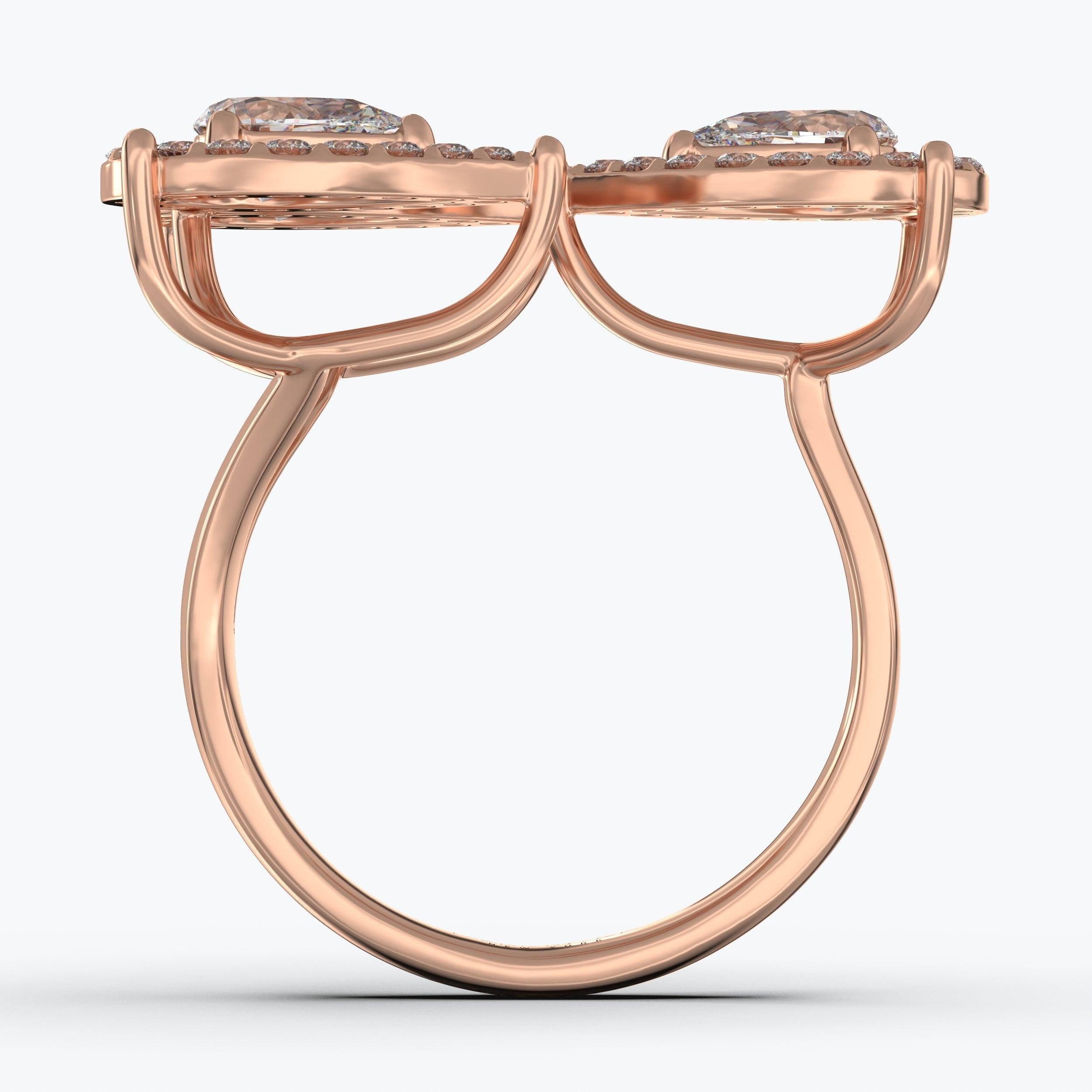 The Emory Pear Cut Halo - Rose Gold / 0.5 ct - Evermore Diamonds