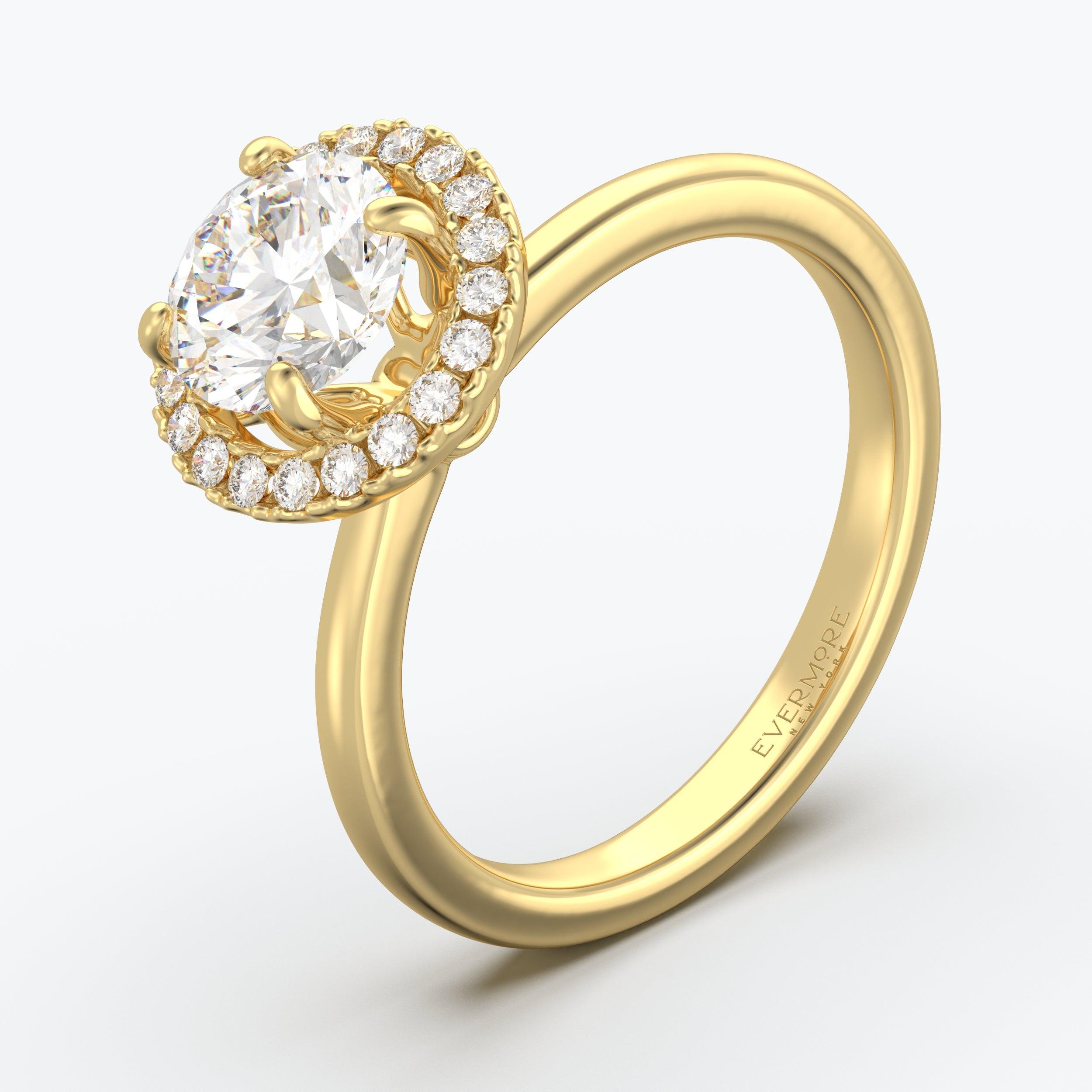 The Fabled Round Brilliant Halo - Yellow Gold / 0.5 ct - Evermore Diamonds