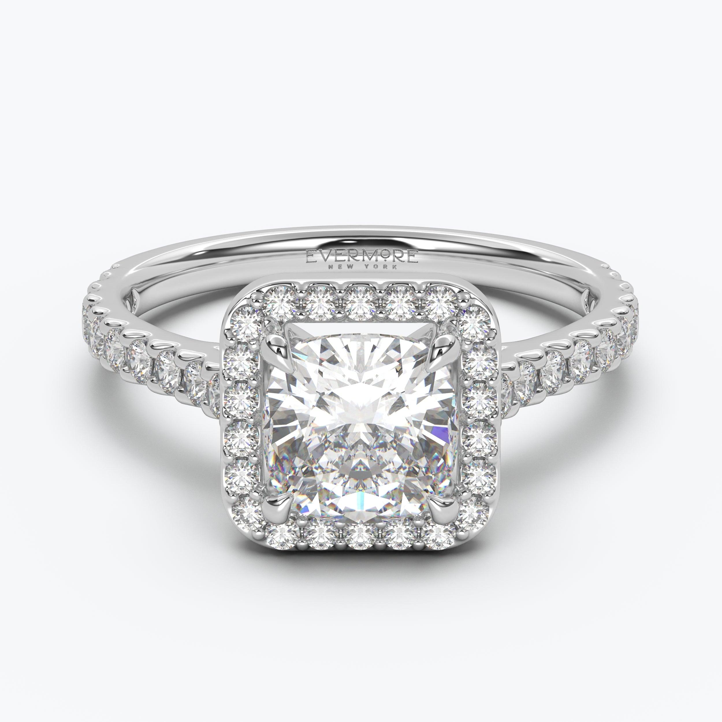 The Gabriel Cushion Cut Halo - White Gold / 0.5 ct - Evermore Diamonds