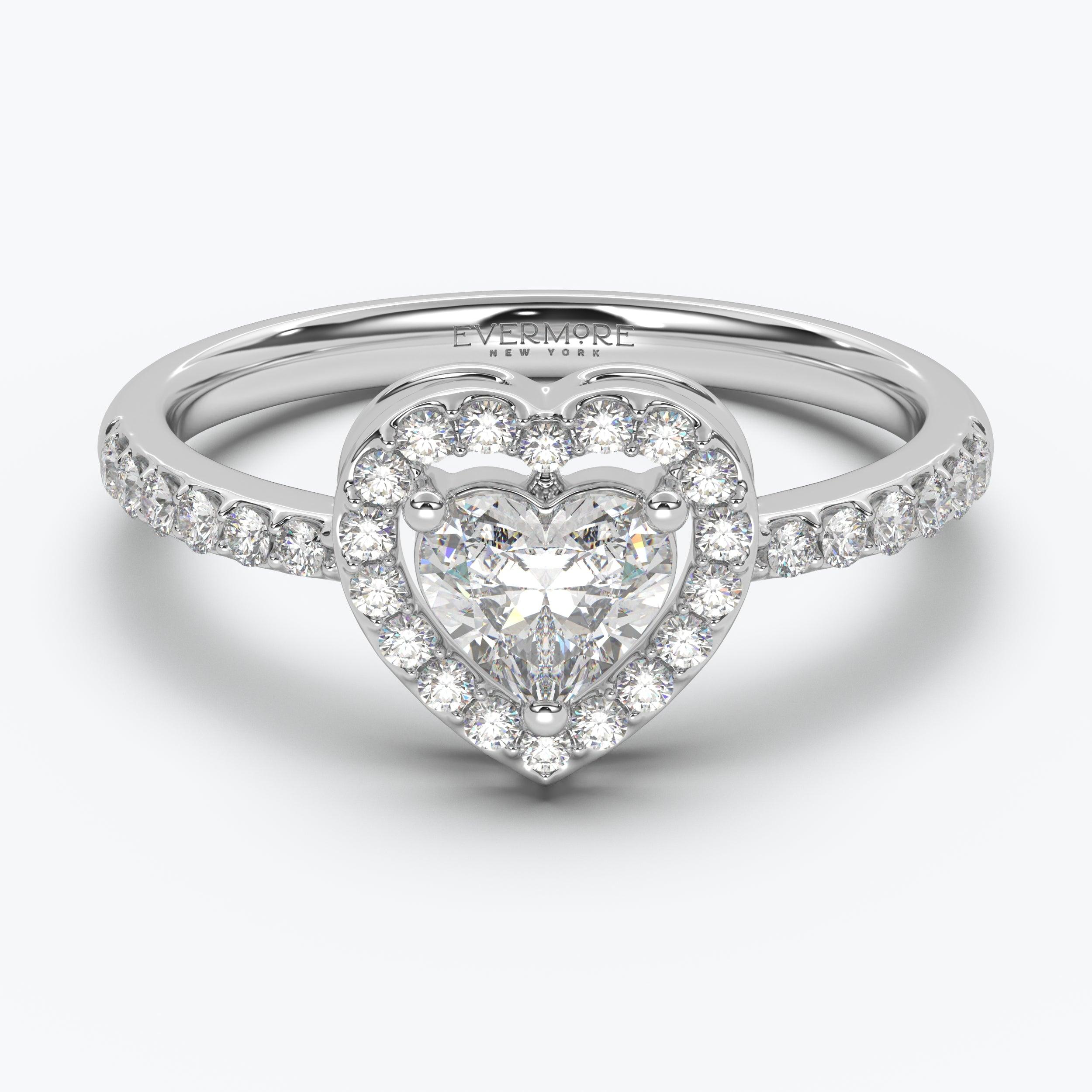 The Gabriel Heart Cut Halo - White Gold / 0.5 ct - Evermore Diamonds