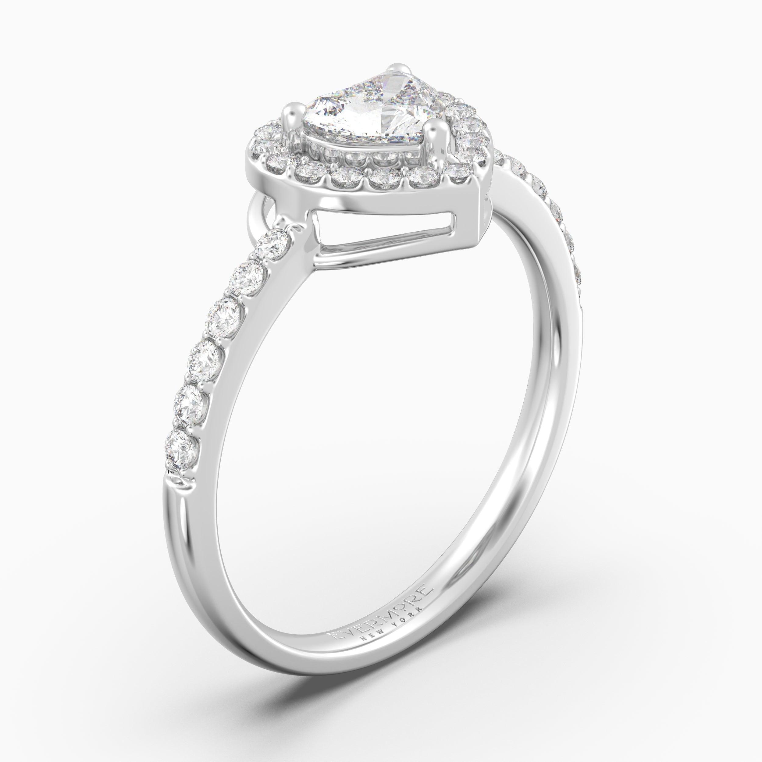 The Gabriel Heart Cut Halo - White Gold / 0.5 ct - Evermore Diamonds