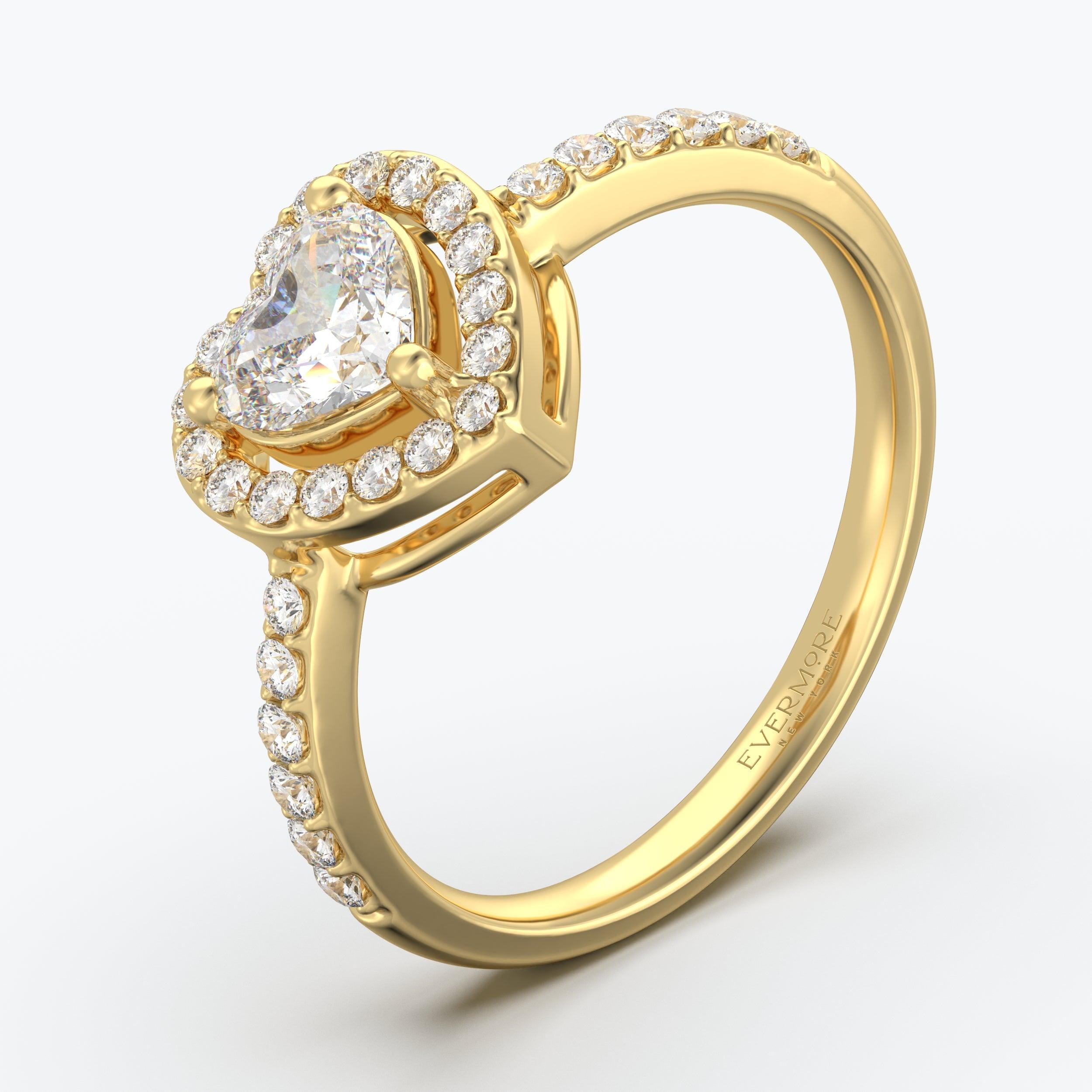 The Gabriel Heart Cut Halo - Yellow Gold / 0.5 ct - Evermore Diamonds