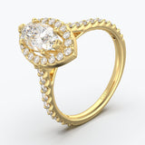 The Gabriel Marquise Cut Halo - Yellow Gold / 0.5 ct - Evermore Diamonds