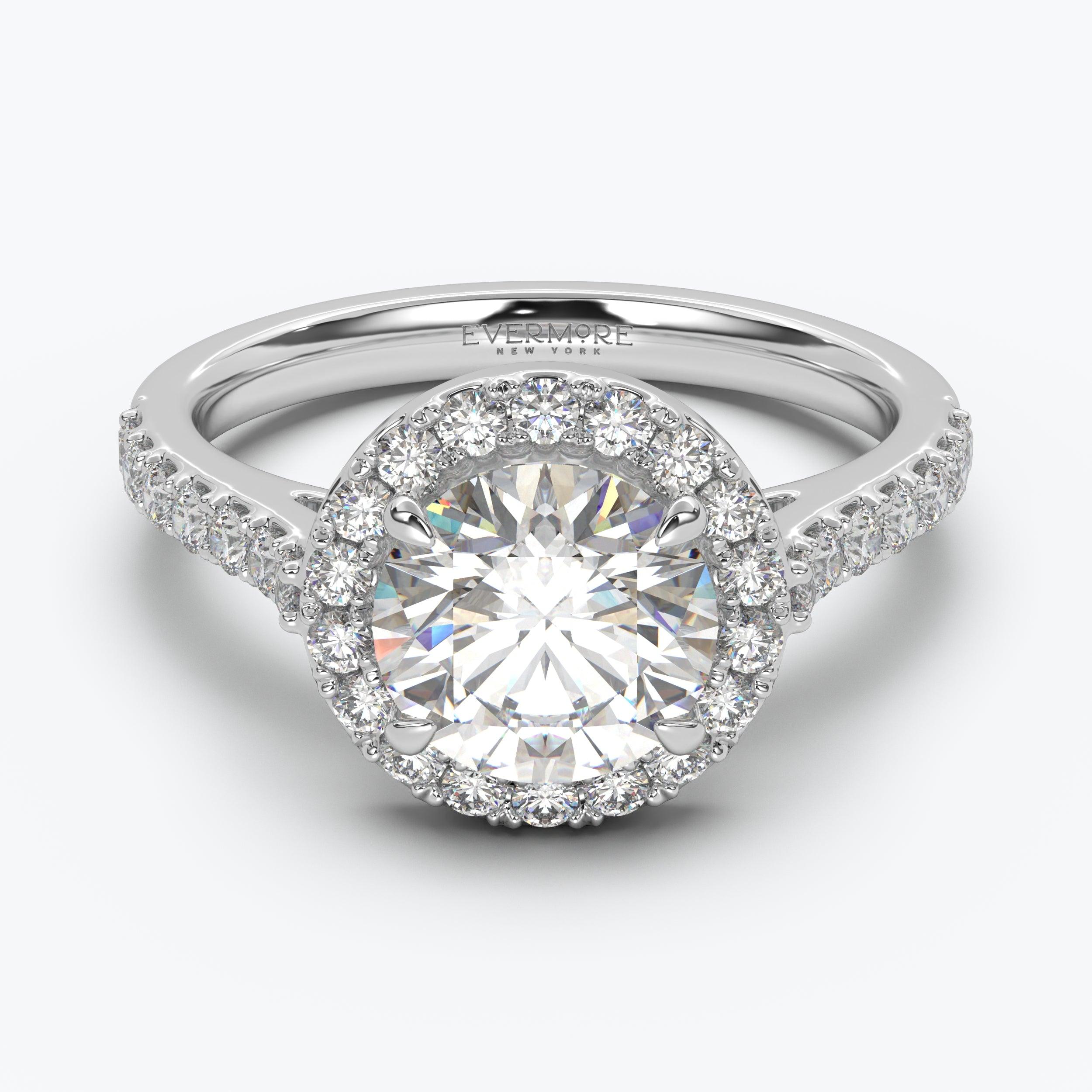 The Gabriel Round Brilliant Halo - White Gold / 0.5 ct - Evermore Diamonds