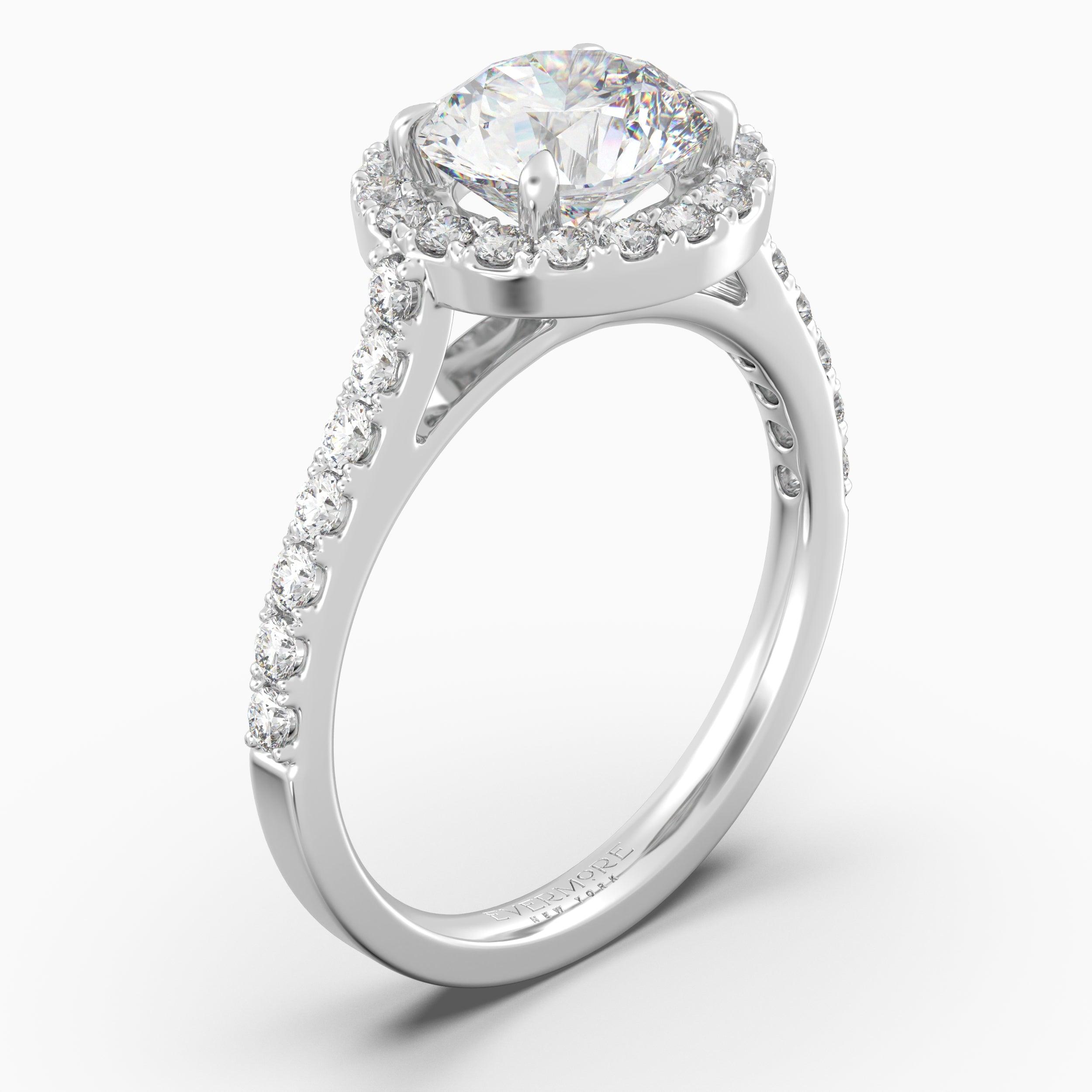 The Gabriel Round Brilliant Halo - White Gold / 0.5 ct - Evermore Diamonds