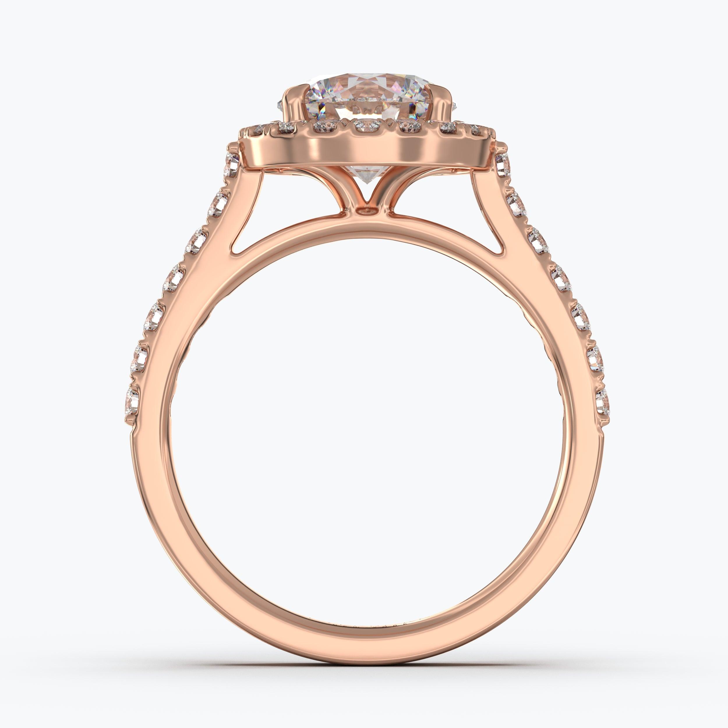 The Gabriel Round Brilliant Halo - Rose Gold / 0.5 ct - Evermore Diamonds